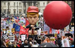 Protest in Great Britain before Trump's visit.