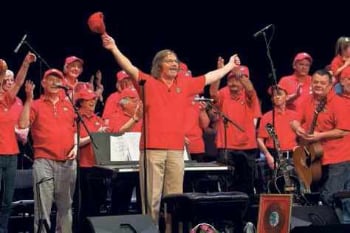 Roger leads choir in Jersey