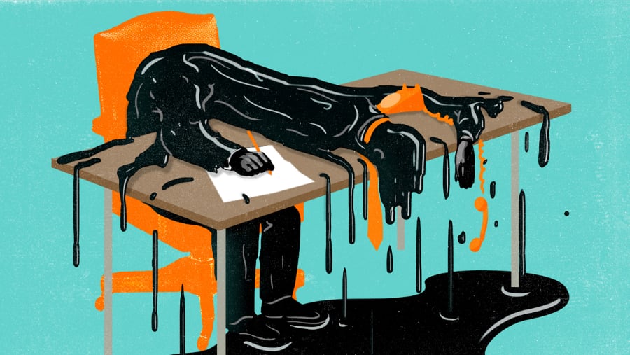 Graphic melting person