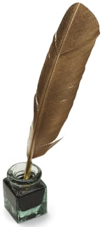 Quill in ink jar