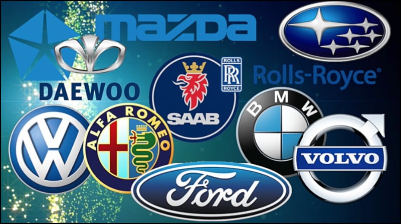 Colors used in car logos