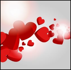 Hearts and lights graphic