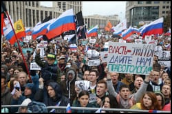 Protest in Moscow, Russia