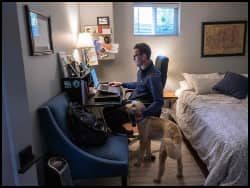 Working from bedroom