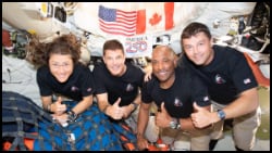 Artemis II crew in space 
