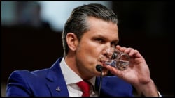 Pete Hegseth having a drink
