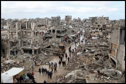 Rubble in Gaza