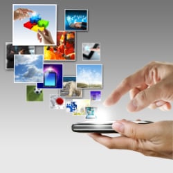 Phone with internet images coming out
