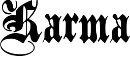 Karma - in a heavy black font